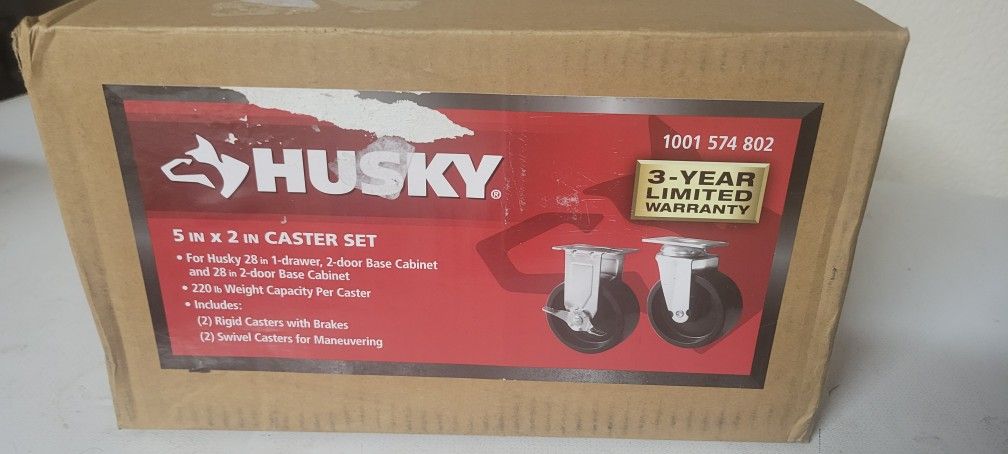 Husky 5" HD Casters Set For Tool Cabinet