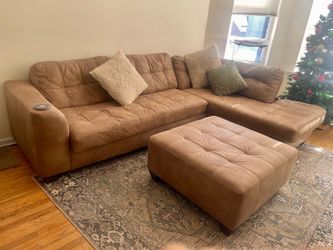 2024 Sectional Sofa Couch, 118” with Ottoman