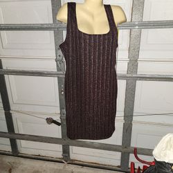 Ladies Glittery Brown And Gold Dress Size M