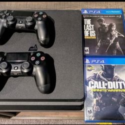 PS4 Slim 1TB + 2 controllers + 2 games
