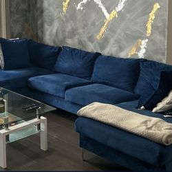 Blue Velvet Couch 