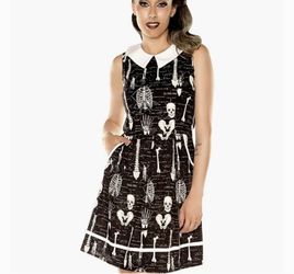 Folter Halloween Skeleton Bones Dress Size L Large