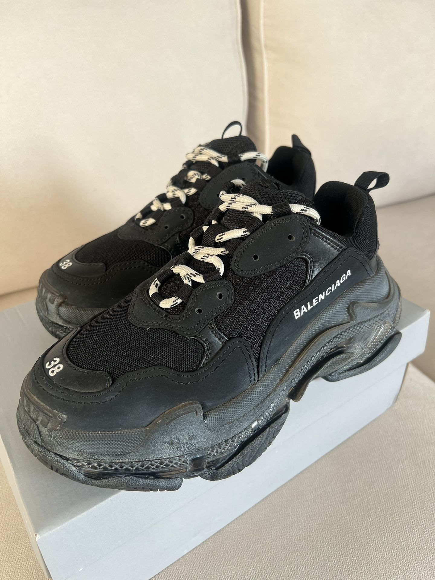 Triple S Balenciaga Distress Black Size Women's