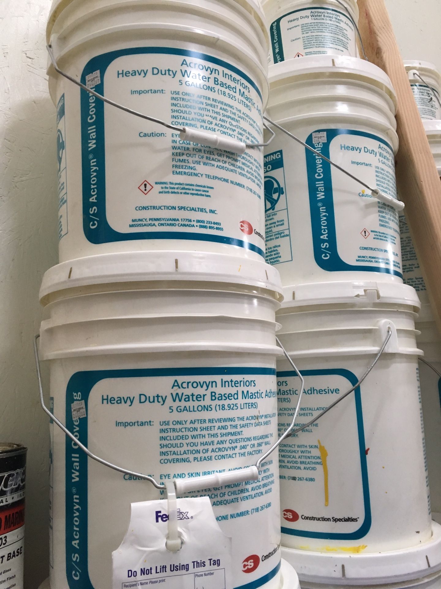 Acrovyn Mastic Adhesive / 18 BUCKETS!!