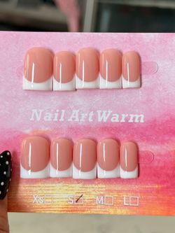 White French tip press on nails