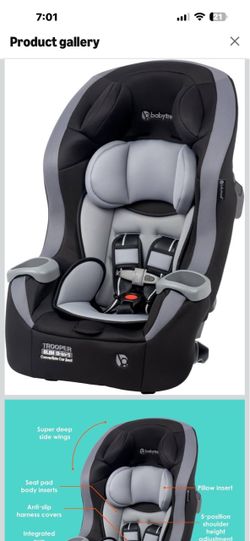 New! Baby Trend Trooper™ Slim 3-in-1 Convertible Car Seat, Dash Black – Slim Fit