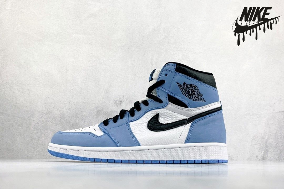 Jordan 1 Retro High White University Blue Black Size 4 to 13