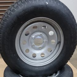New ST 205x75-15 Radial Trailer Tire And Rim Wheel 5x4.5 Bolt Pattern Llanta Nueva Para Traila