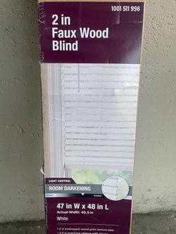 NEW 2” Faux Wood Blinds (47" W x 48" L)