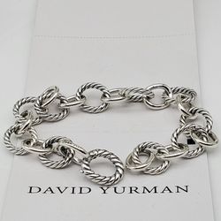 David Yurman Sterling Silver Oval Link Bracelet 