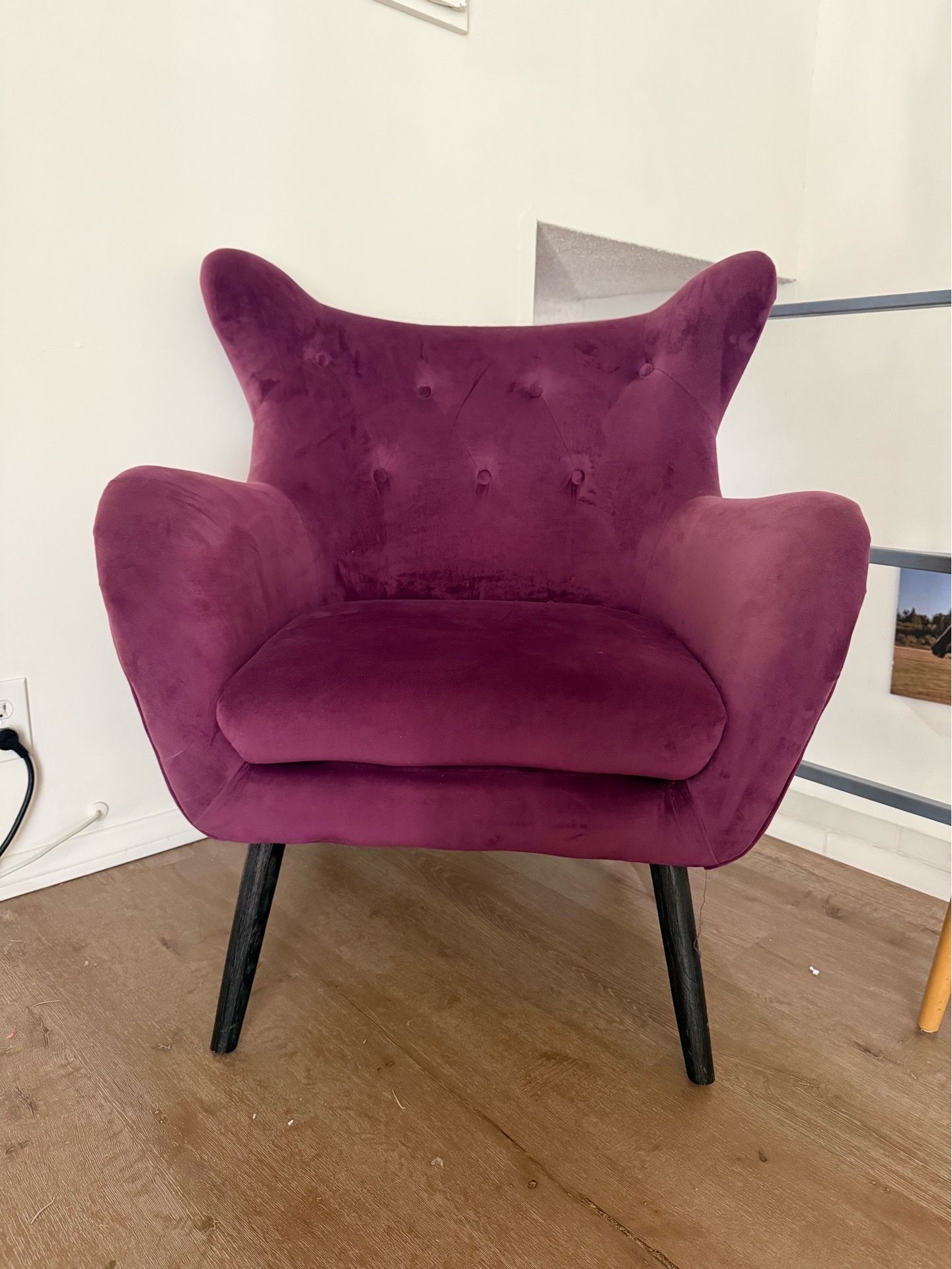 Wingback Purple Velvet Chair