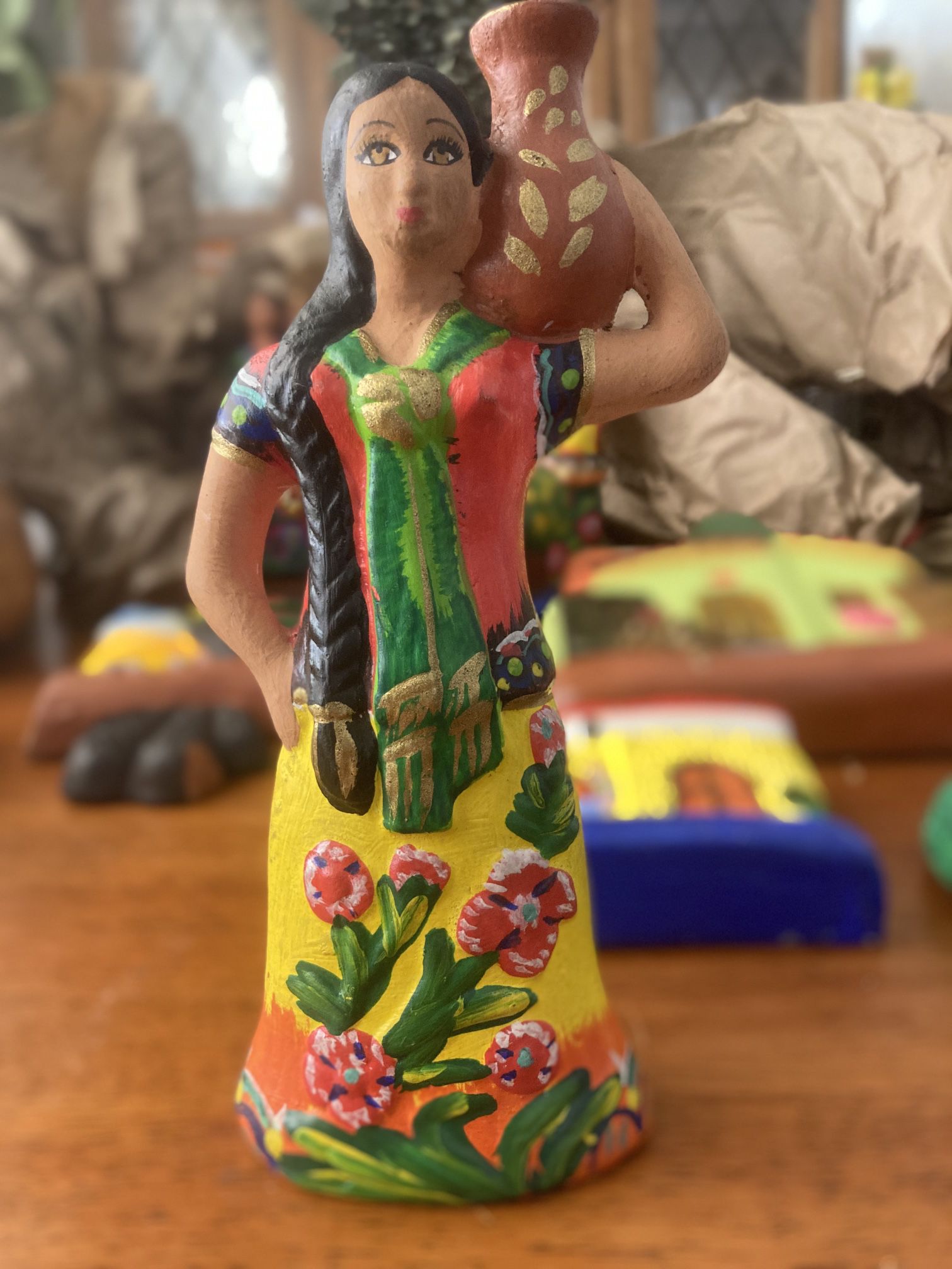 Salvadorián Clay Hand Made & painted Dolls