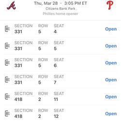 Phillies Opening Day Tickets 