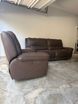 Simon Li M128 Leather Reclining Sofa + Recliner Chair Set