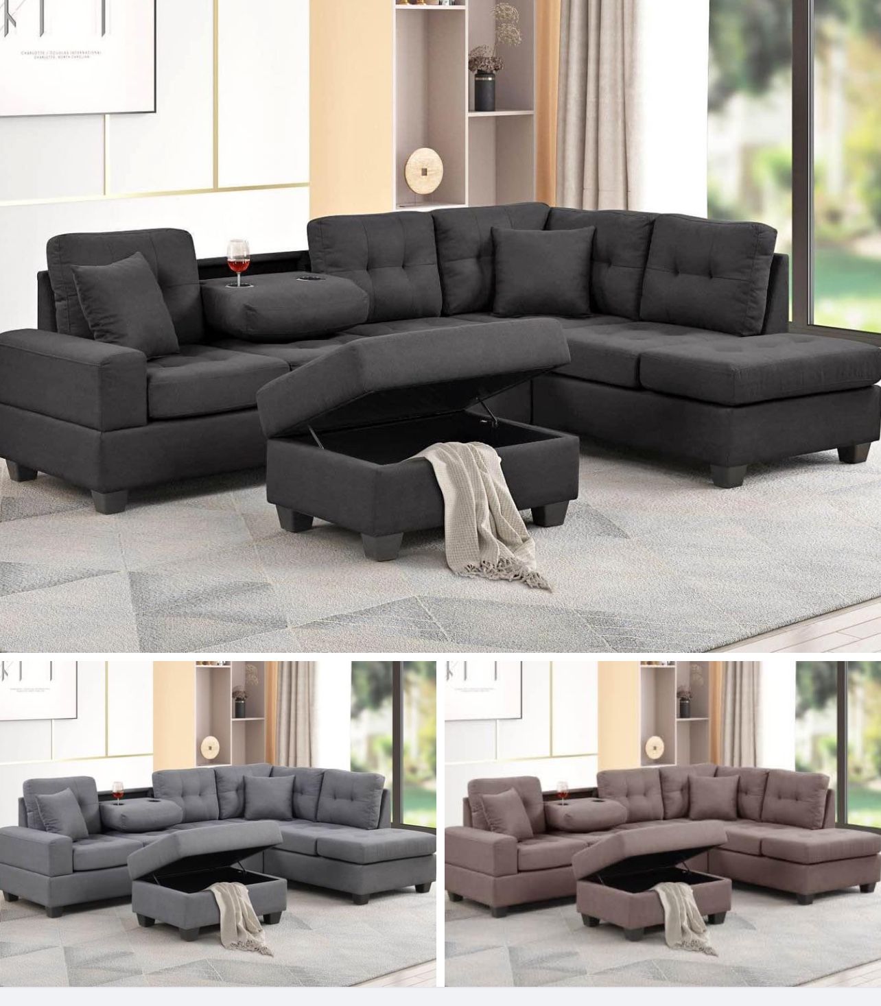Sectional With Ottoman Brand New In W