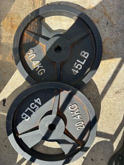 (2) 45 lb barbell weights (1 inch)