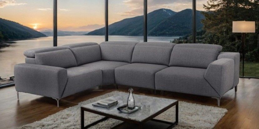 Brand New Grey Modern Style Power Reclining Sectional Sofa 