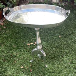 Stainless Steel(?) End Table