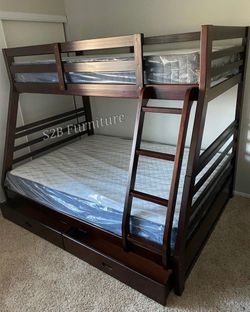 Twinfulll dRk brown Bunkb3d W Orthopedic Matres!!!