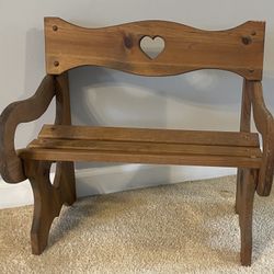 Wooden Doll Heart-Back Bench