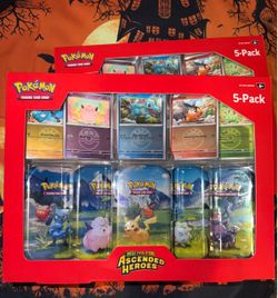 5 Pack mini Tins with 5 Pack Promo cards Ascended Heroes