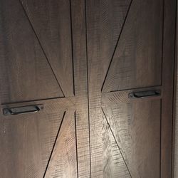 Visit the Store
4.2
4.2 out of 5 stars
(50)
72" Tall Storage Cabinet with Barn Doors & 2 Drawer, Pantry Cabinet with Adjustable Shelves, Rustic Wood 