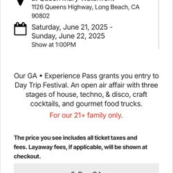 Day Trip 2-Day GA x4 Tickets, Cheap
