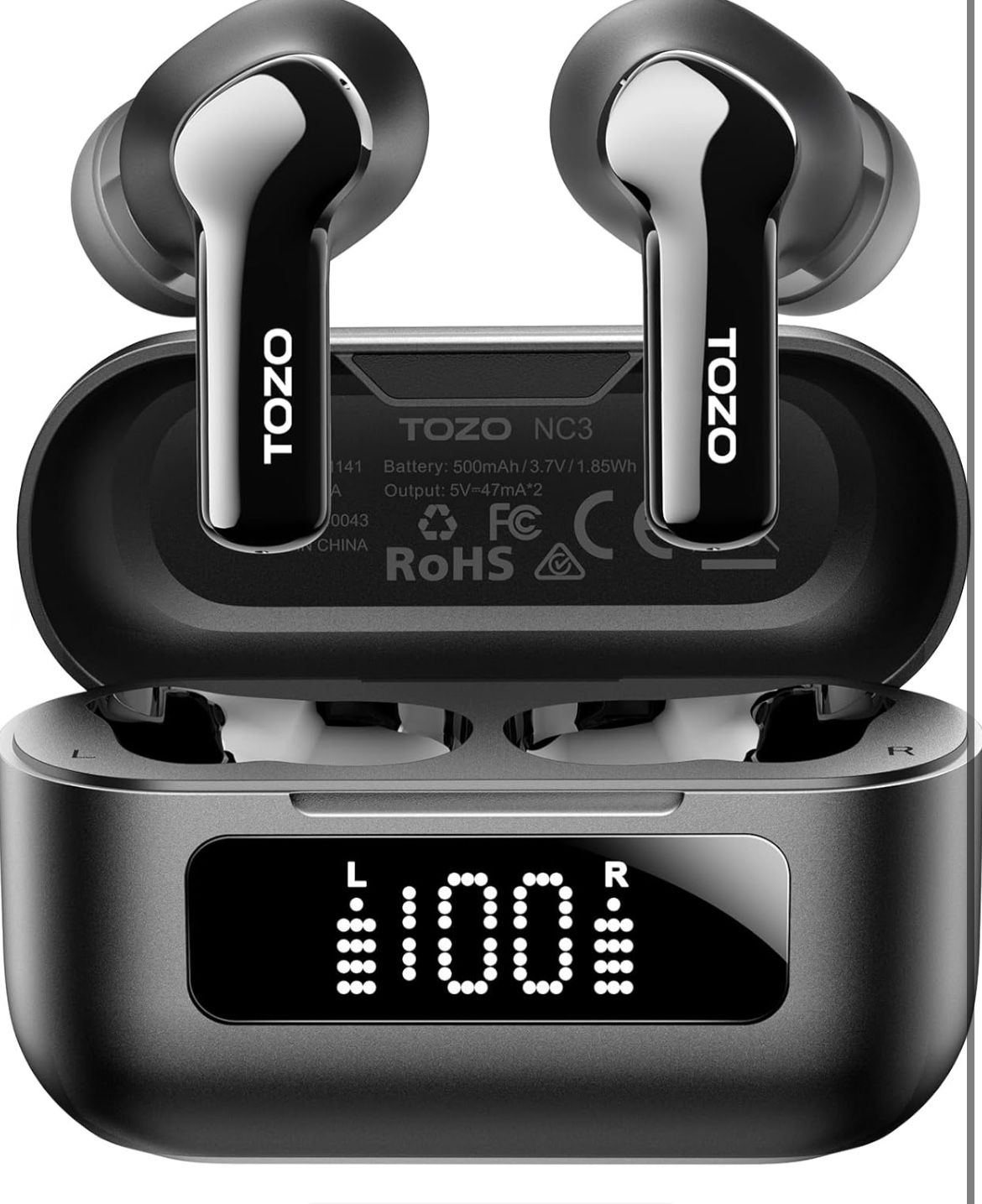 Brand: TOZO TOZO Hybrid Active Noise Cancelling Wireless Earbuds with 6 Mics AI Clear Call Ear Buds 55H Playtime with LED Display 32 Preset EQs via AP