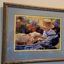 "The Bath" Framed Print By Corinne Hartley