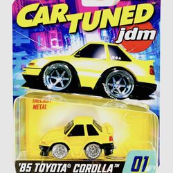 Car Tuned 85 Toyota Corolla Yellow #01 JDM Series 2 1/64 Die-cast