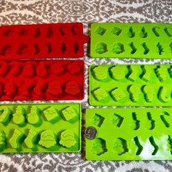 6 Christmas Holiday Candy Molds 