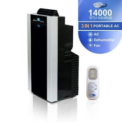 Whynter Portable Air Conditioner 14,000 BTU with Dual Hose Dehumidifier & Cooling Fan for 500 Sq Ft