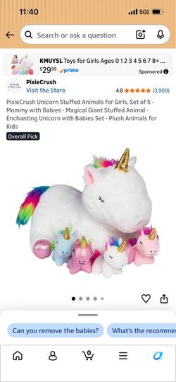 Brand new in sealed box the most adorable unicorn with the babies in the belly zipped up absolutely adorable