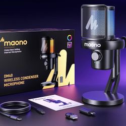 🆕 In 📦 MAONO Wireless Microphone for PC,Gaming Streaming Condenser Mic with Software AI Voice Change,3️⃣Level Noise Cancellation,Custom EQ,Gain Cont