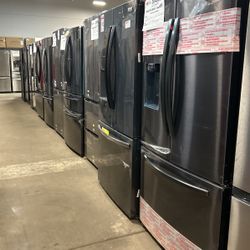 Open Box New Black Stainless Fridges