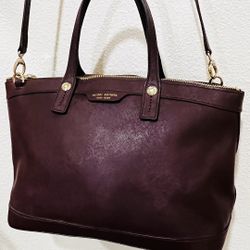 Henri Bendel Leather Tote & Crossbody - Burgundy 