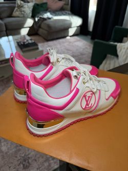 Louis Vuitton White & Pink Leather Trainers