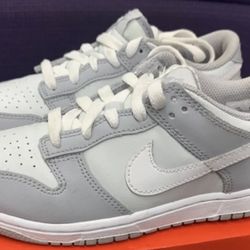 Nike Dunk Low White Wild Grey Worn Once Size 1.5y