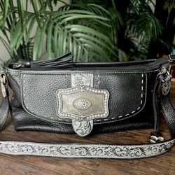Brighton "AUTHENTIC RETIRED 2006" authentic retired Brighton style, the Silver Ziptop Shoulderbag
