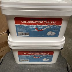 2 Buckets of 22lb 3” Swimming Pool Chlorinating Tablets Chlorine Tablets Tabs