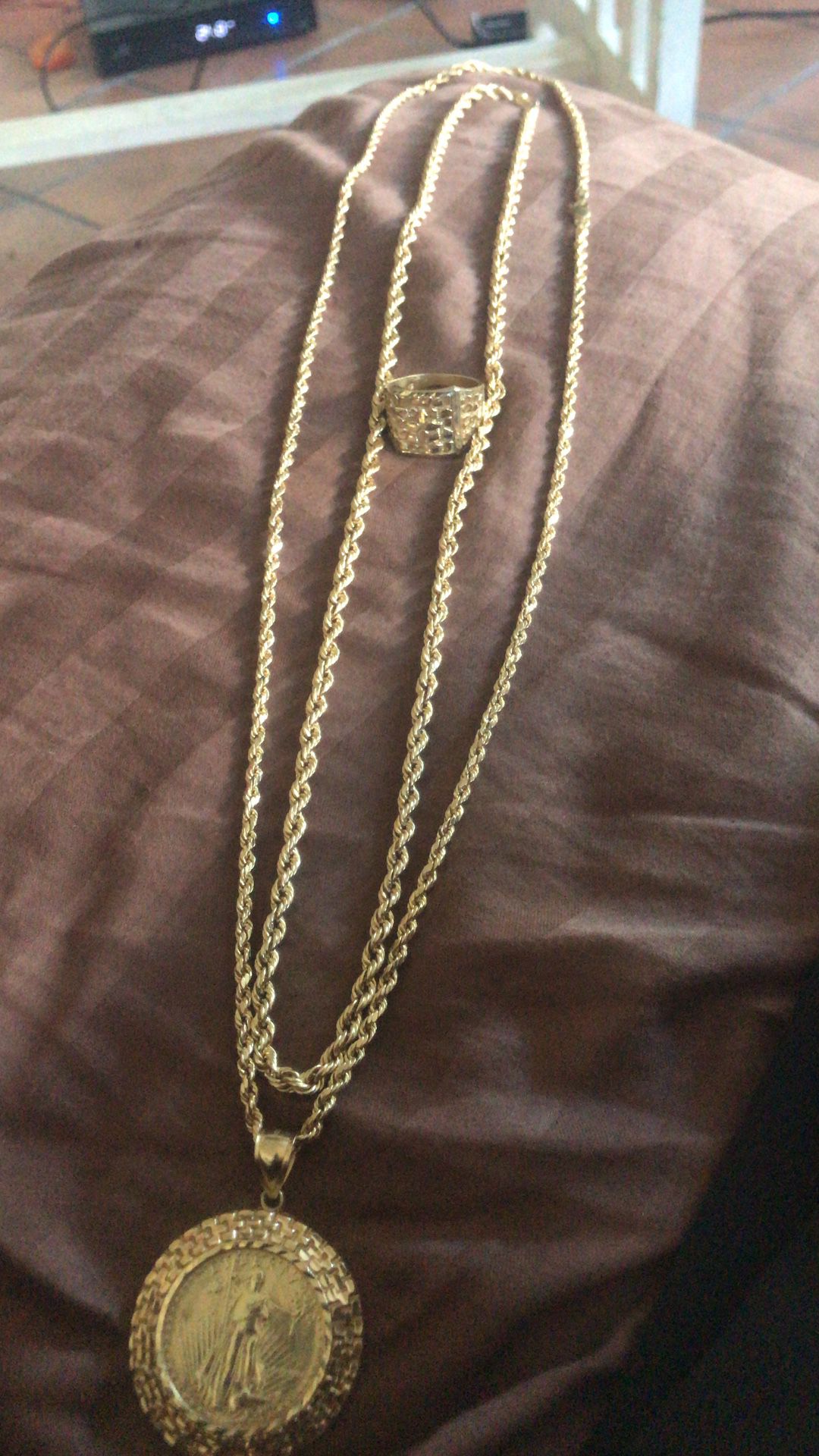 10k and 14k gold chains and ring
