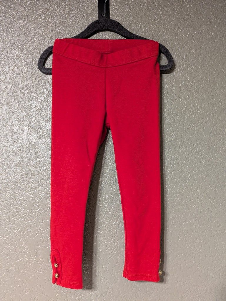 JANIE and JACK Red Pants with Gold Buttons - 3T