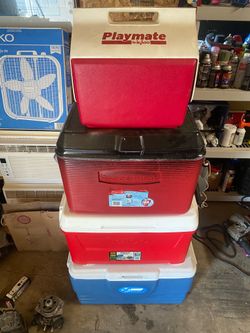 Igloo Playmate, Rubbermaid, and Igloo Coolers