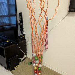 Large European Made Vase W Ornaments