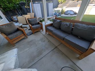 3 piece handmade patio set with cushions