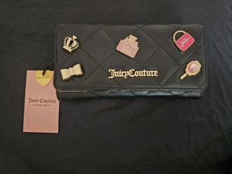 Juicy Couture Girls only Black Quilted Charm wallet