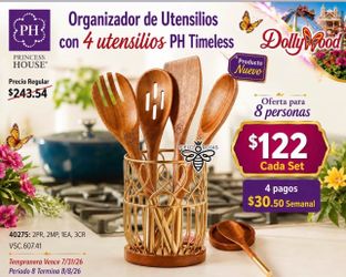 Tanda de utensilios de madera nuevos Princess House