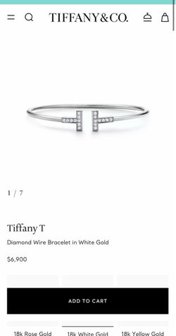 Tiffany T bracelet Diamond Wire Bracelet in White Gold