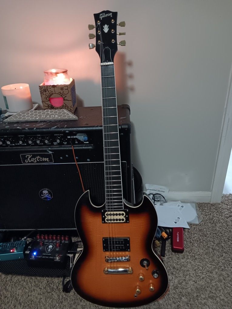 Gibson Sg Guitar Pre Production Modeld With Binding And No Body Carve Verry Mice Example