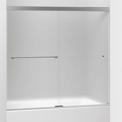Kohler Sliding bath door, 62" H x 56-5/8 - 59-5/8" W, with 5/16" thick Frosted glass